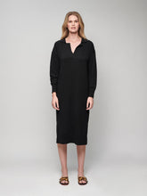 Paula Maya Black V-Neck Cashmere Midi Dress