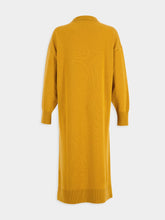 Paula Maya Mustard V-Neck Cashmere Midi Dress