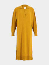 Paula Maya Mustard V-Neck Cashmere Midi Dress