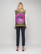 Paula Odoria Shearling Vest With Embroidered Patch