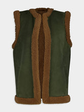 Paula Odoria Shearling Vest With Embroidered Patch