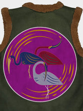 Paula Odoria Shearling Vest With Embroidered Patch