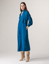 Paula Safira tie-neck Silk Dress