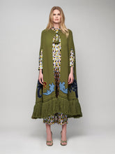 Paula Saphire Embroidered Knitted Cape
