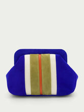Paula Striped Leather Clutch