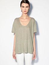 Paula Striped Linen V-Neck T-Shirt