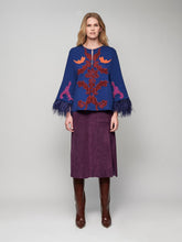 Paula Temis Embroidered Blouse With Feathers
