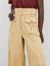 Paula Topaz Leather Wide-Leg Pants