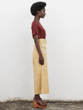 Paula Topaz Leather Wide-Leg Pants