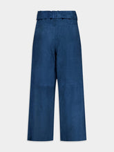 Paula Topaz Leather Wide-Leg Pants