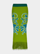 Paula Turner Jacquard Pencil Skirt with Fringes