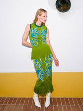 Paula Turner Jacquard Pencil Skirt with Fringes