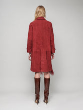Paula Zeus Suede Trench With Embellished Feathers