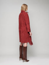 Paula Zeus Suede Trench With Embellished Feathers