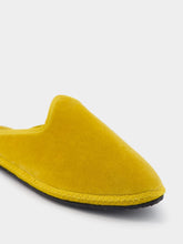 Piedaterre Dandy Cotton Velvet Yellow Slippers