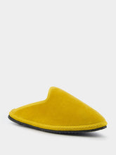 Piedaterre Dandy Cotton Velvet Yellow Slippers