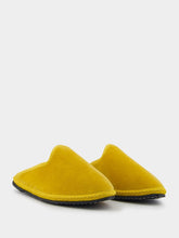 Piedaterre Dandy Cotton Velvet Yellow Slippers