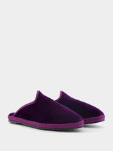 Piedaterre Dandy Cotton Velvet Purple Slippers