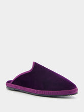Piedaterre Dandy Cotton Velvet Purple Slippers