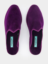 Piedaterre Dandy Cotton Velvet Purple Slippers