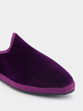 Piedaterre Dandy Cotton Velvet Purple Slippers