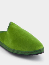 Piedaterre Dandy Cotton Velvet Green Slippers