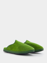 Piedaterre Dandy Cotton Velvet Green Slippers