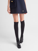 Prada Brushed Leather High Block Heel Loafers