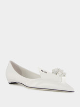 Prada Embellished Leather Ballet Flats
