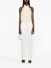 Prada Logo-Jacquard Tie-Neck Top