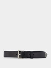 Prada Metal Triangle Logo Leather Belt