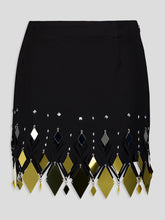 Rabanne Black Crepe Mini Skirt