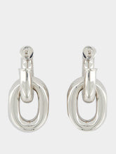 Rabanne XL Link Silver Double Hoops Earrings
