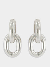 Rabanne XL Link Silver Double Hoops Earrings