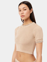 Rabanne Crochet Crop Top with Pearls