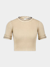 Rabanne Crochet Crop Top with Pearls