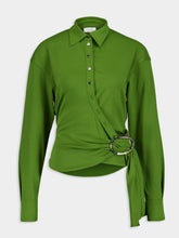 Rabanne Draped Crepe Wrap Shirt