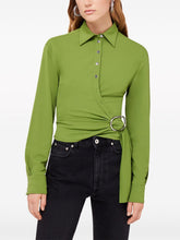Rabanne Draped Crepe Wrap Shirt
