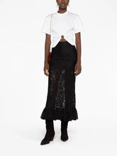 Rabanne Floral-Lace Midi Skirt