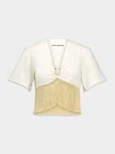 Rabanne Fringed-Trimmed Cropped T-Shirt