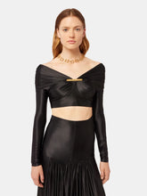 Rabanne Gold Metal Plate Cropped Top