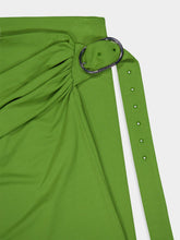 Rabanne Green Draped Mini Skirt