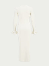 Rabanne Long Sleeve Ribbed Wool Dress