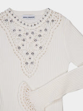 Rabanne Long Sleeve Ribbed Wool Dress