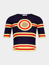 Rabanne Lurex Knit Top with Geometrical Details