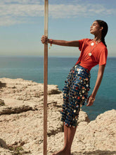 Rabanne Paillette-Chainmail Midi Skirt