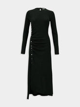 Rabanne Pleated Wool Jersey Midi Dress