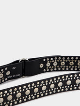 Rabanne Rivet-Detail Stud-Embellished Leather Belt
