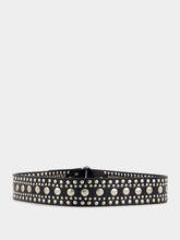 Rabanne Rivet-Detail Stud-Embellished Leather Belt