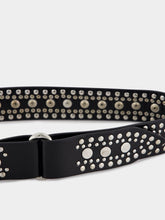 Rabanne Rivet-Detail Stud-Embellished Leather Belt